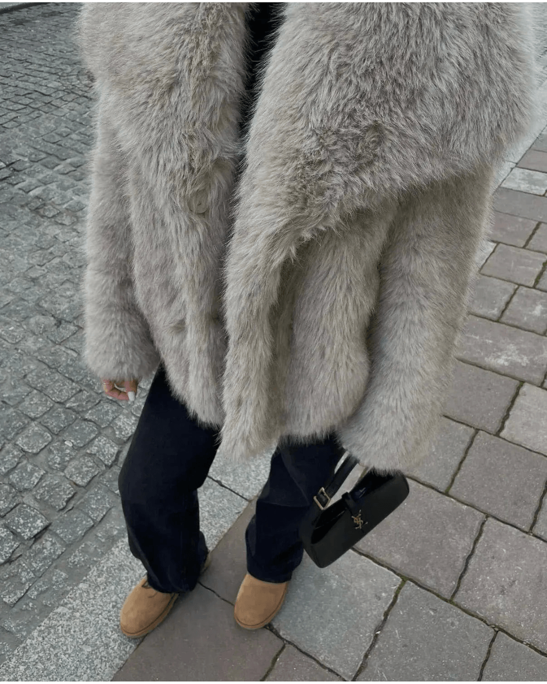 Elegant Oversized Vinterjakke til Dame i Faux Fur Jakke