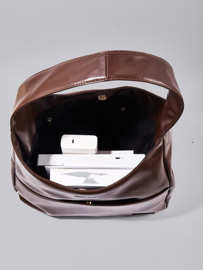 Minimalistisk Vegan Læder Hobo Skuldertaske
