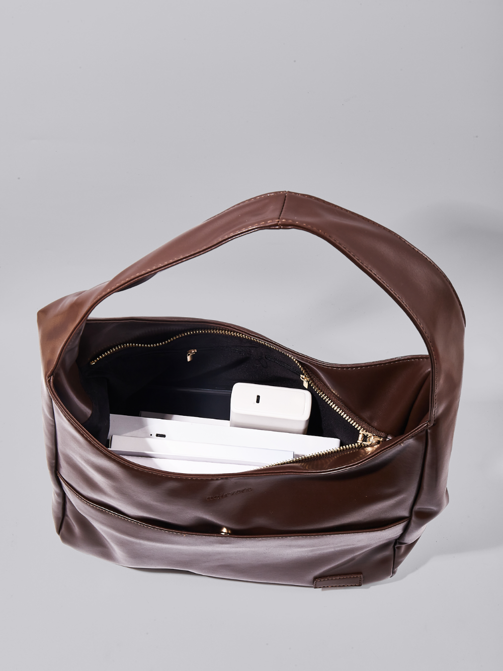 Minimalistisk Vegan Læder Hobo Skuldertaske