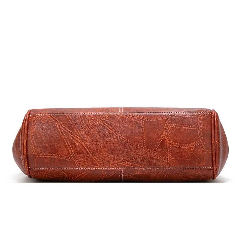 Lædertaske med Vintage Snaplukning – Retro Skuldertaske