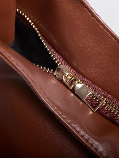 Minimalistisk Vegan Læder Hobo Skuldertaske