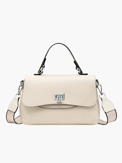 Carola – Struktureret Læder Skuldertaske med Justerbar Rem