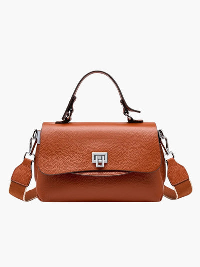 Carola – Struktureret Læder Skuldertaske med Justerbar Rem