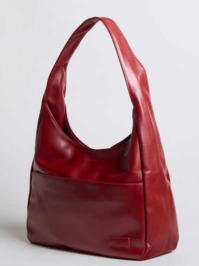 Minimalistisk Vegan Læder Hobo Skuldertaske