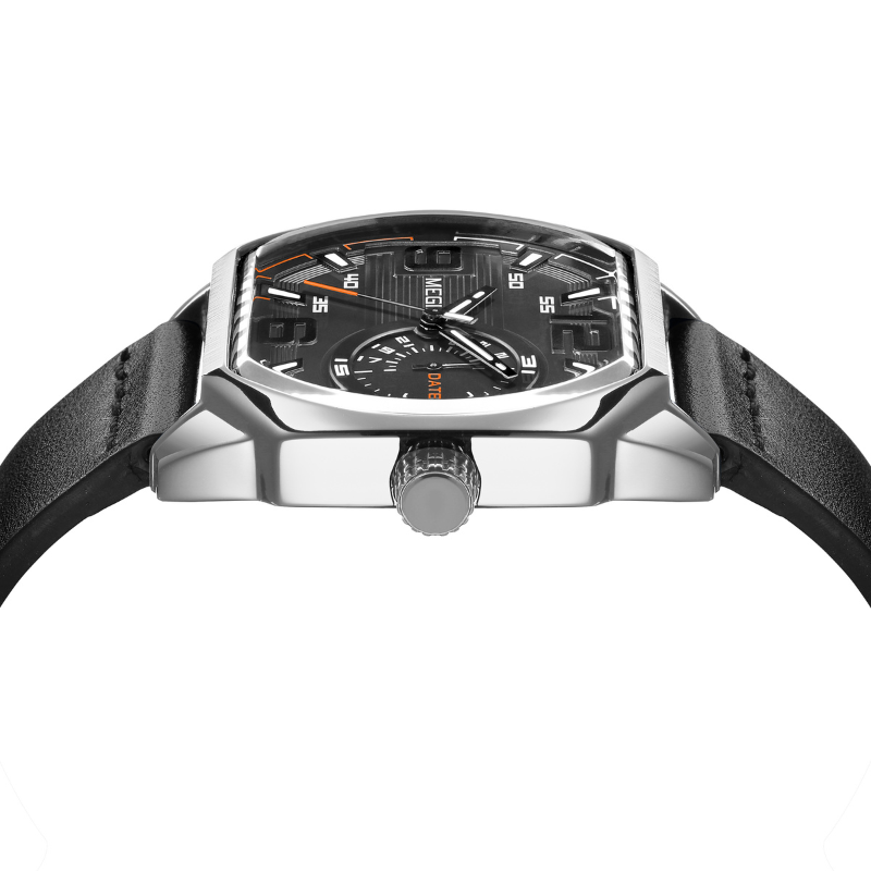 Premium læder sportsur – luksus herre sportsur med analog kvarts og læderrem