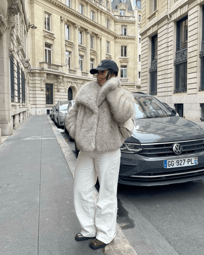 Elegant Oversized Vinterjakke til Dame i Faux Fur Jakke