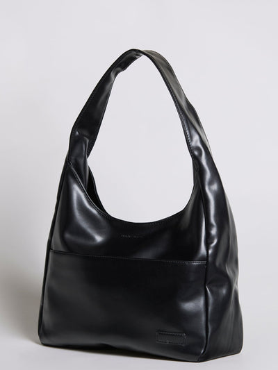 Minimalistisk Vegan Læder Hobo Skuldertaske