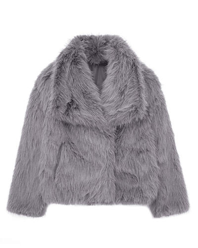 Elegant Oversized Vinterjakke til Dame i Faux Fur Jakke