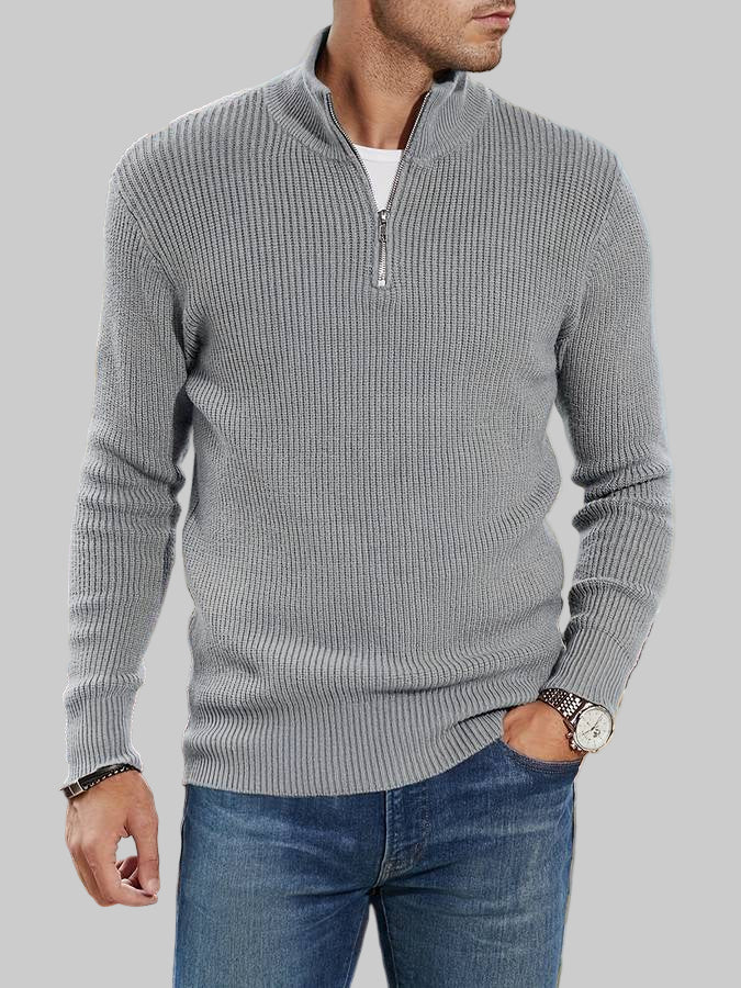 Premium | Herre zip-up sweater – striktrøje med lynlås til mænd