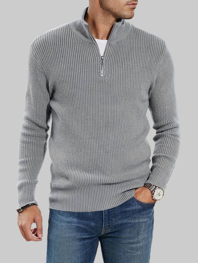 Premium | Herre zip-up sweater – striktrøje med lynlås til mænd