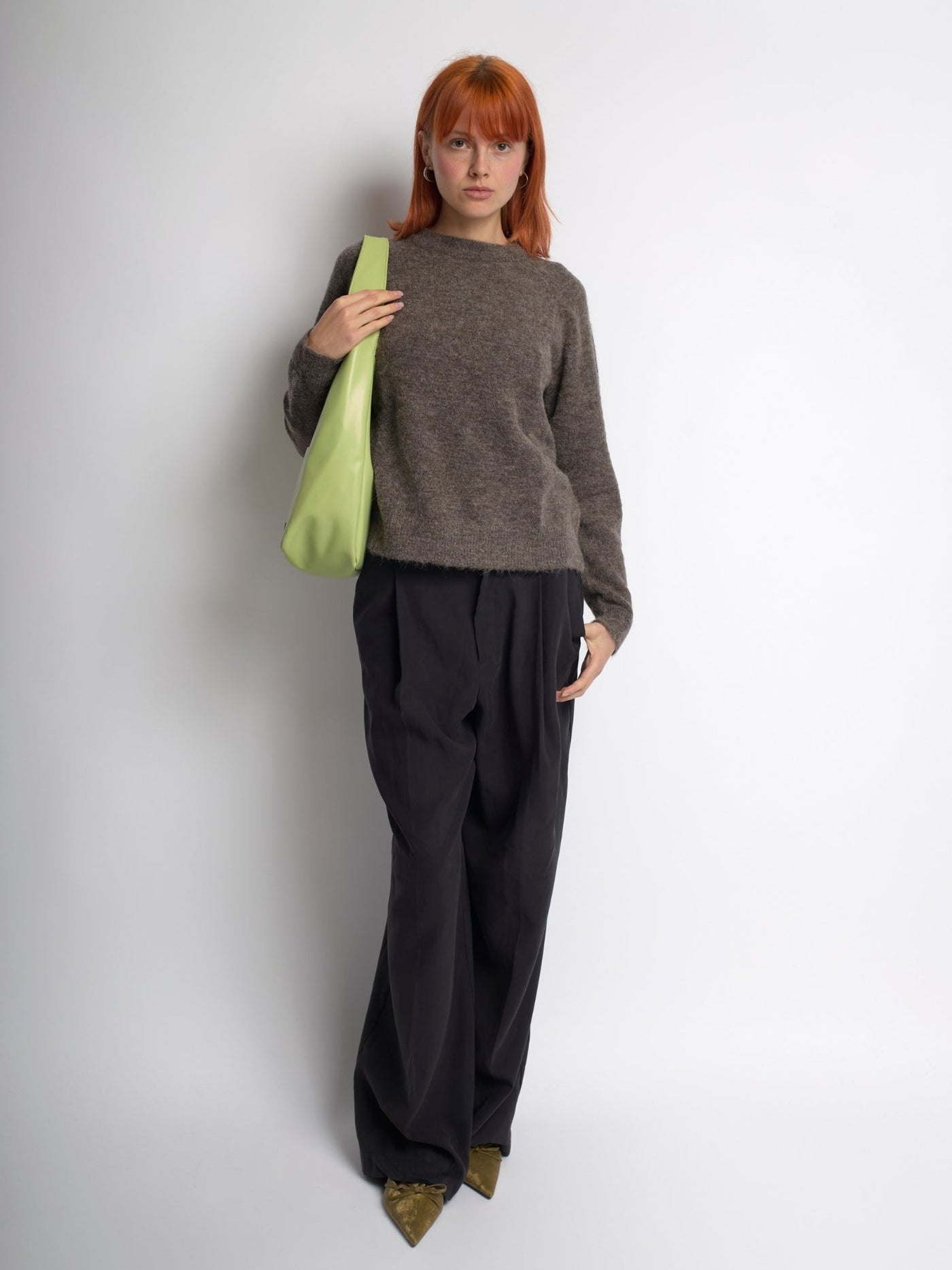 Minimalistisk Vegan Læder Hobo Skuldertaske