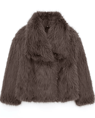 Elegant Oversized Vinterjakke til Dame i Faux Fur Jakke
