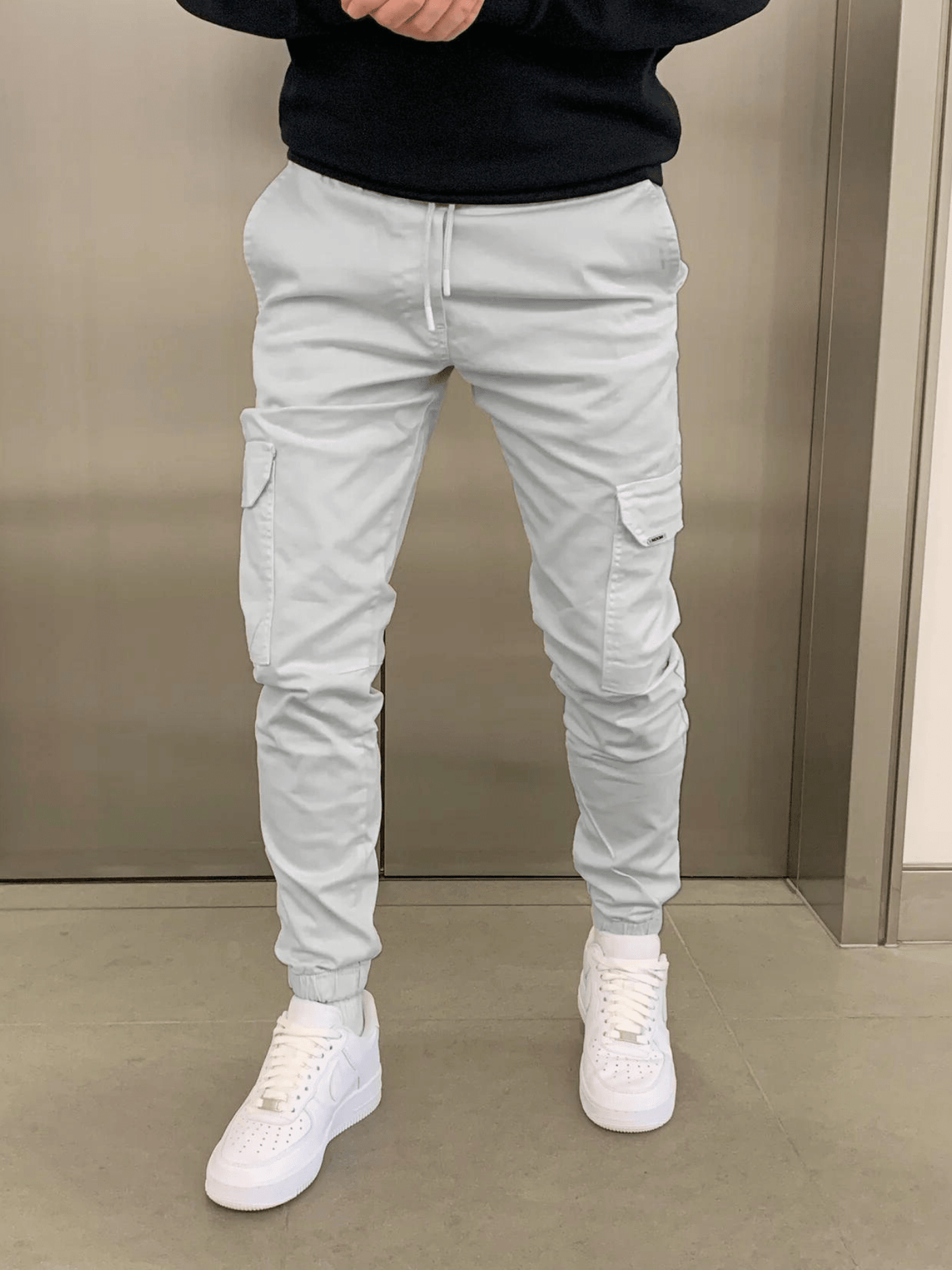 Laurent | Herre Denim Jeans Slim Fit Cargo Joggers Mænd Bukser