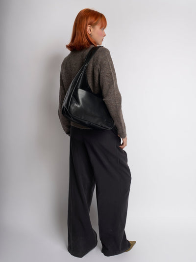 Minimalistisk Vegan Læder Hobo Skuldertaske