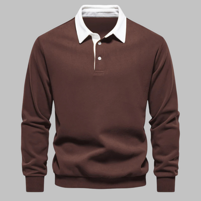 Ethan | Herre polo sweater – langærmet striktrøje