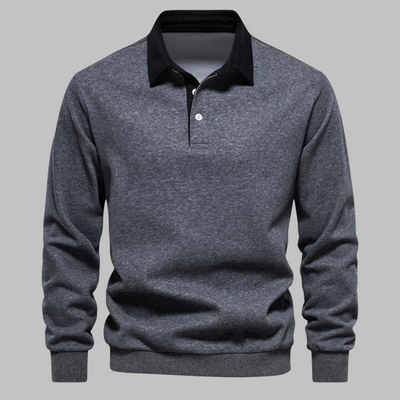 Ethan | Herre polo sweater – langærmet striktrøje