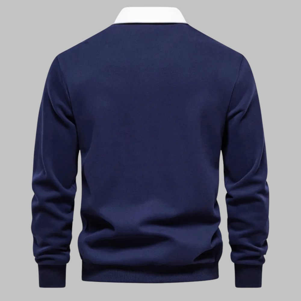 Ethan | Herre polo sweater – langærmet striktrøje