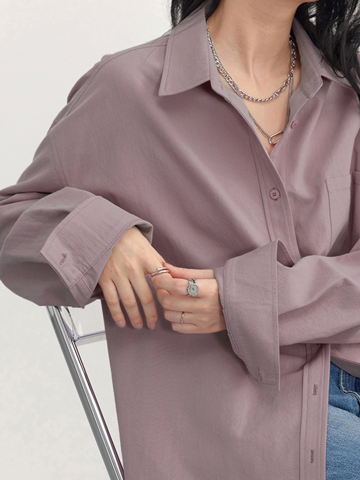 Mara - Oversized Dame Bluse Casual Elegant og Alsidig