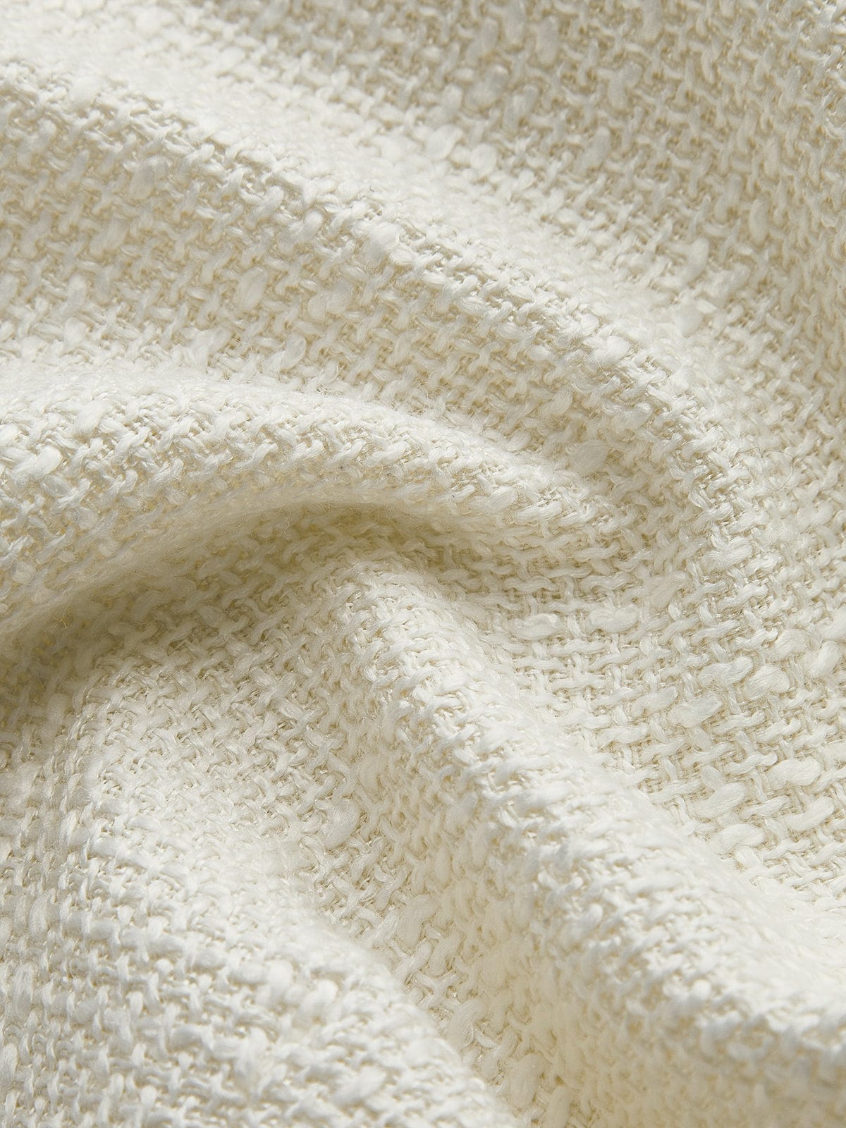 Silke | Elegant Hvid Tweed Blazer med Sorte Satin Bånd Blazer Dame