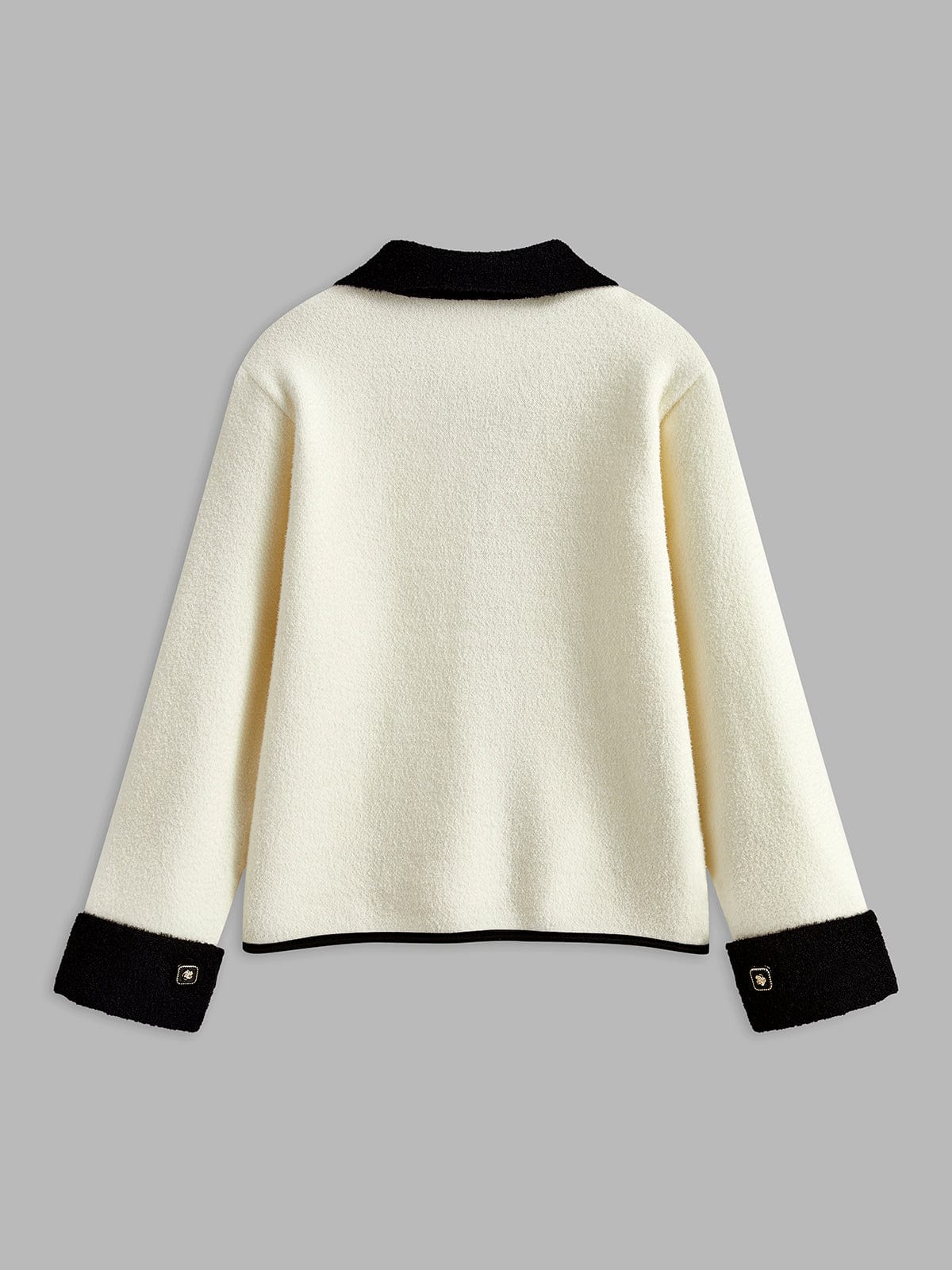 Liane | Elegant Hvid-Sort Blazerjakke med Kontrastkanter Blazer Dame