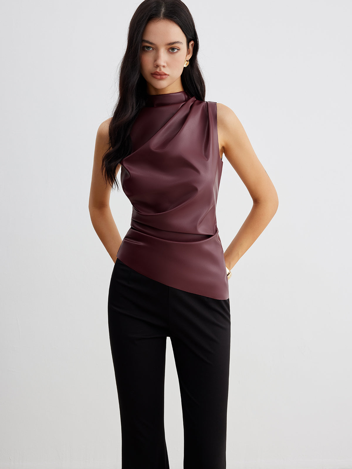 Marousha | Top Faux Leather Tank Top Dame