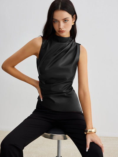 Marousha | Top Faux Leather Tank Top Dame