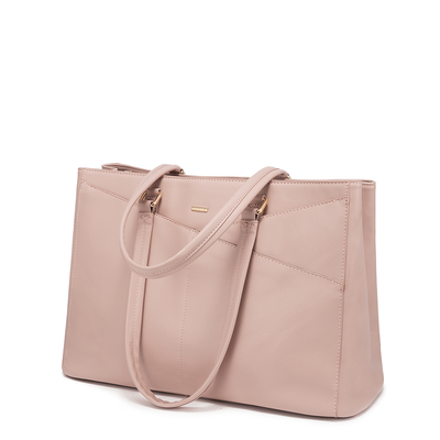 Elegant Borsa Tote i Lilla Læder – Laptop Taske