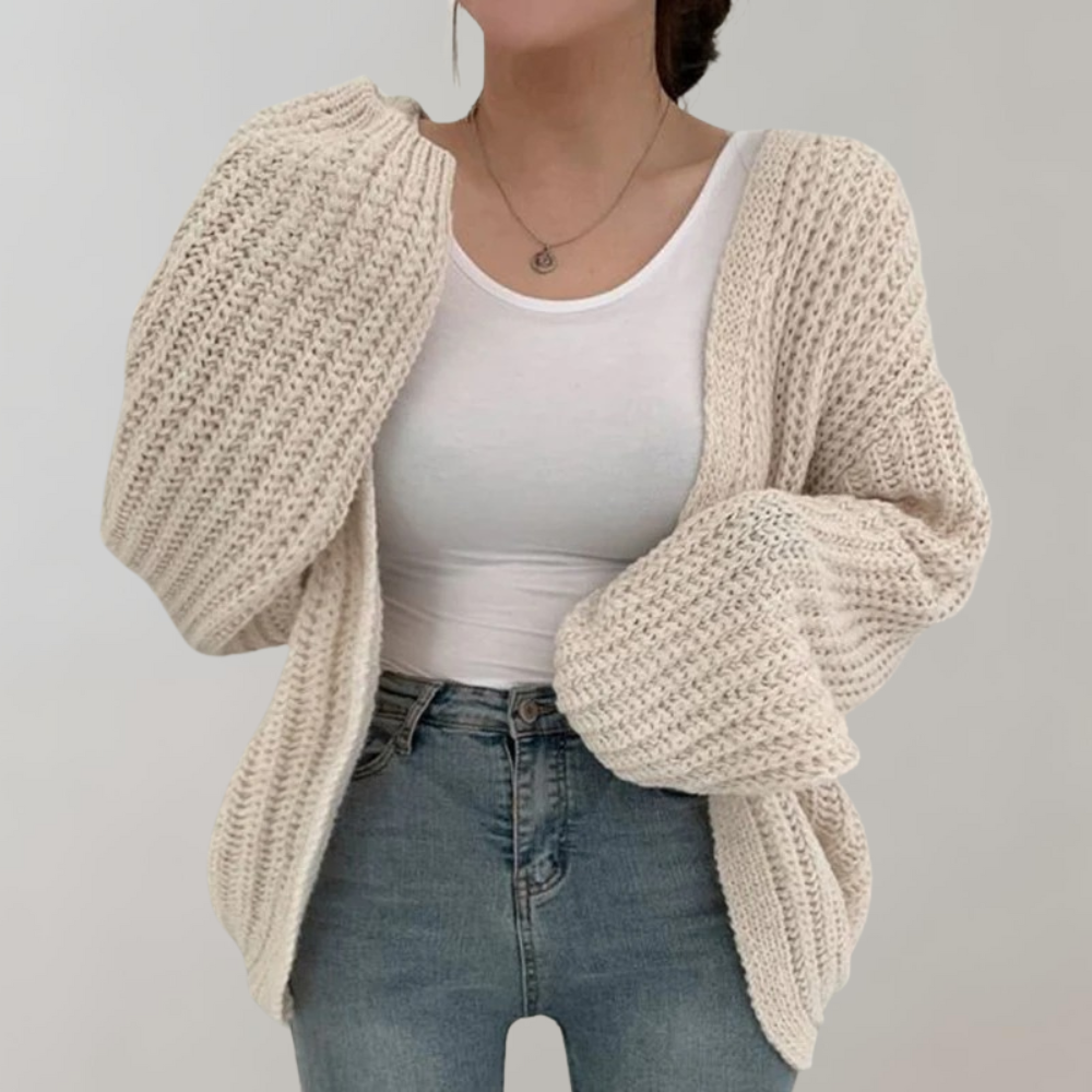 Luna - Casual oversized ribbet cardigan til kvinder