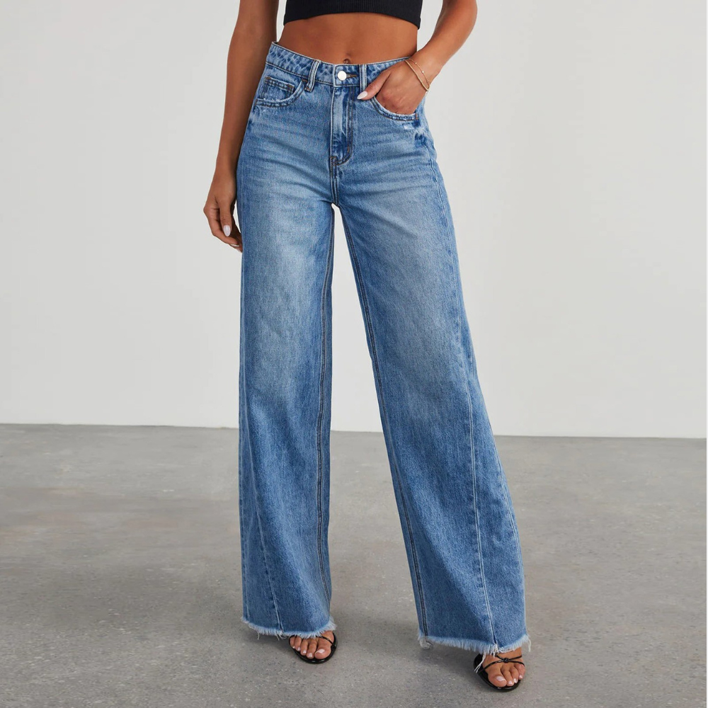 Emilia™ Denim Jeans Wide Leg Bukser Dame