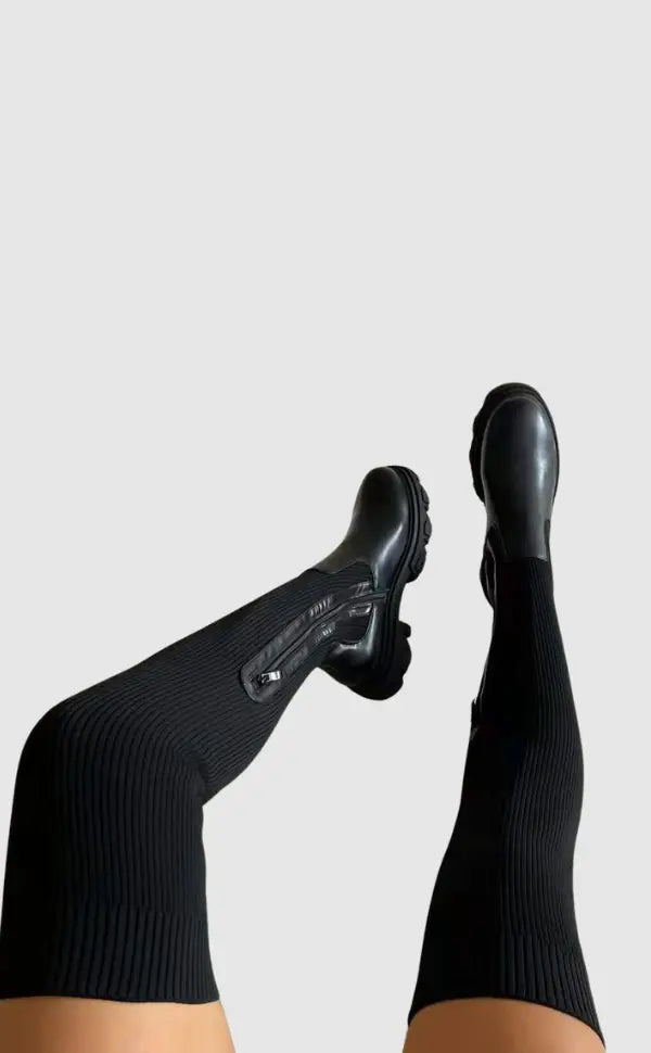 Charlotte |  Høje Støvler Stretch Fit Støvler Med Hæl