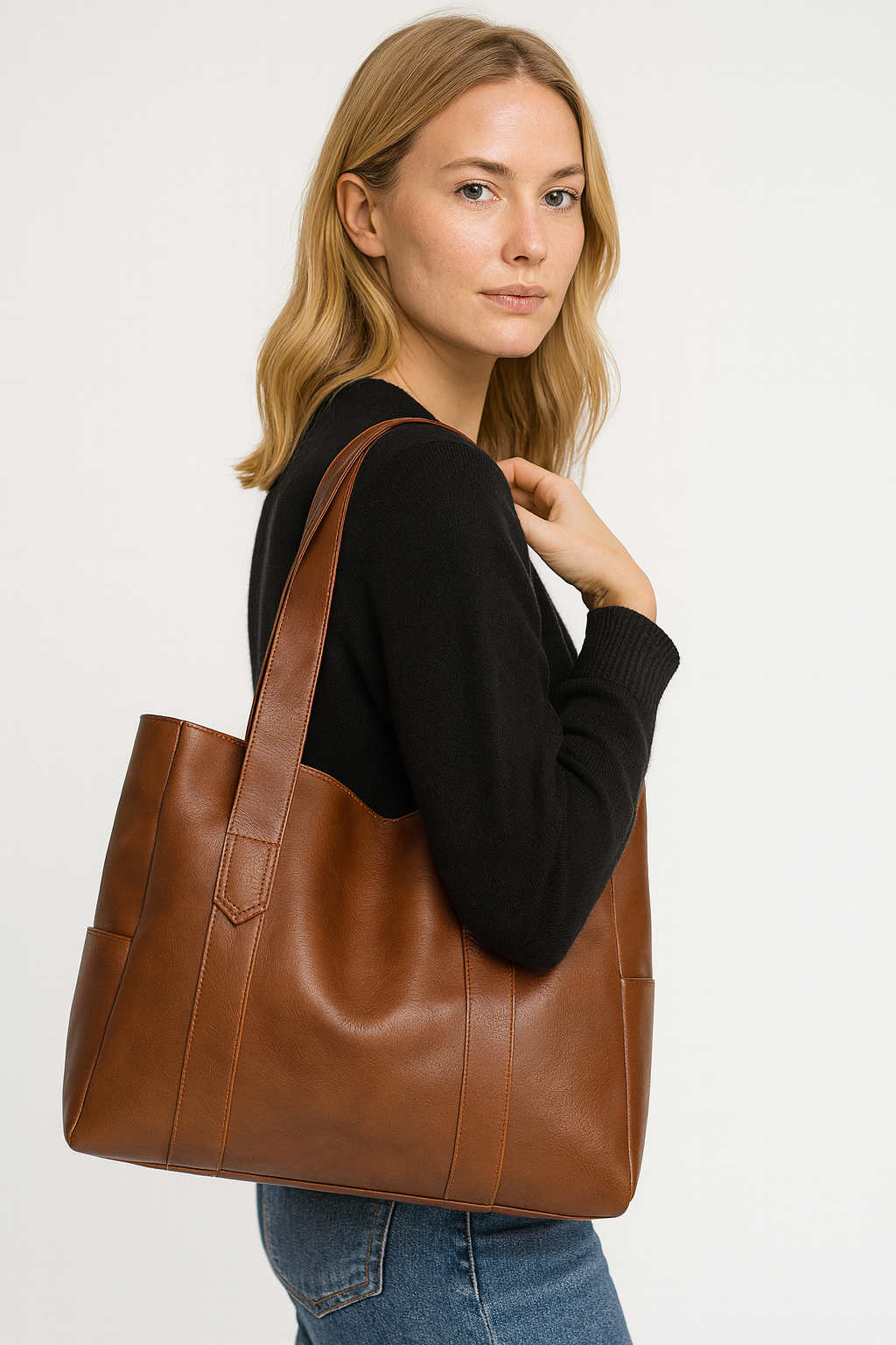 Marthas Tidløse Elegance – Klassisk Læder Skuldertaske til Damer