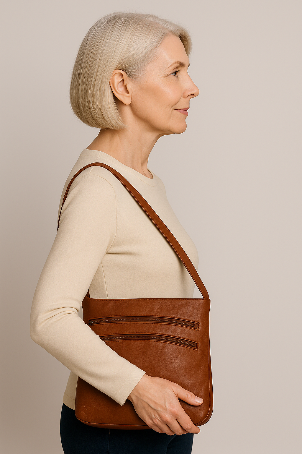 Eleganza Duratura di Zoe – Holdbar Læder Skuldertaske