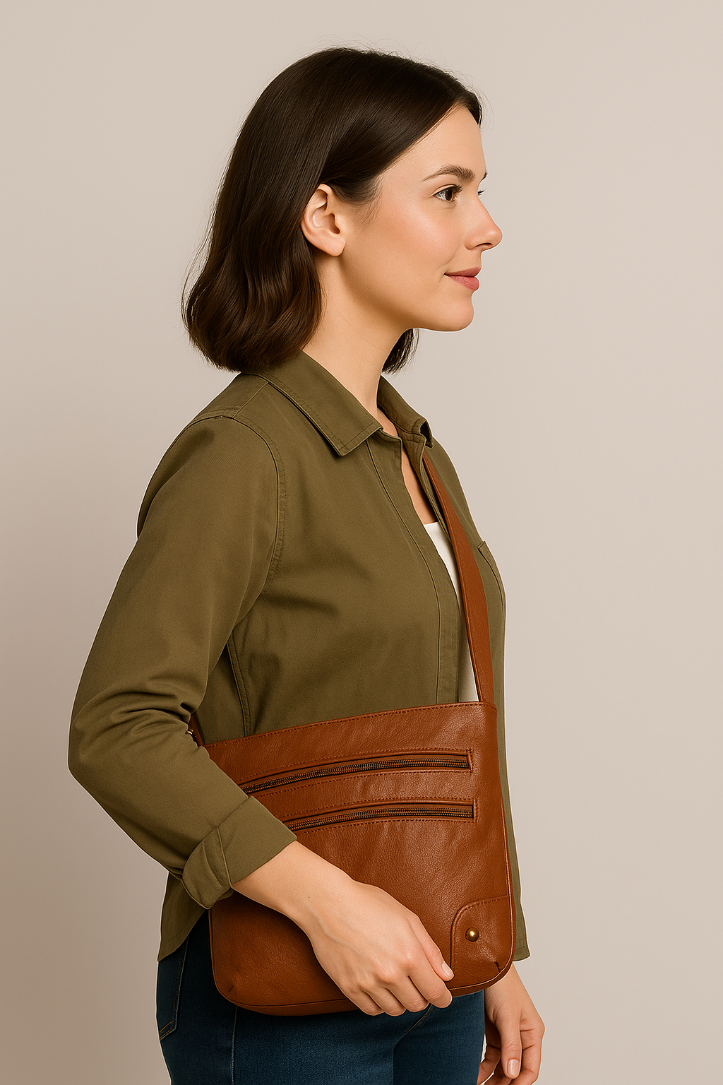 Eleganza Duratura di Zoe – Holdbar Læder Skuldertaske