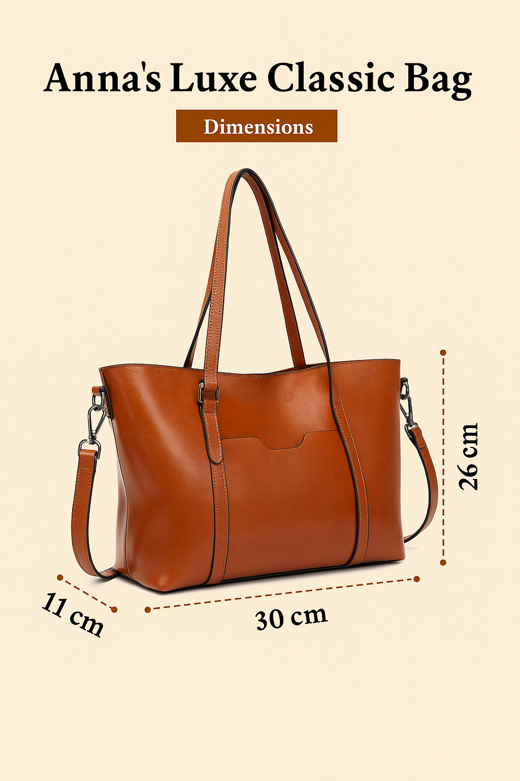 Luxe Classico di Anna – Skuldertaske i Syntetisk Læder