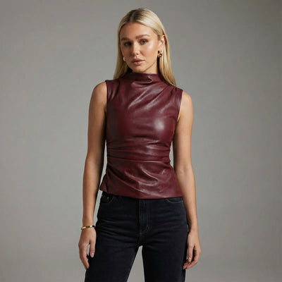 Mia | Top Bordeaux Red Tank Top Dame