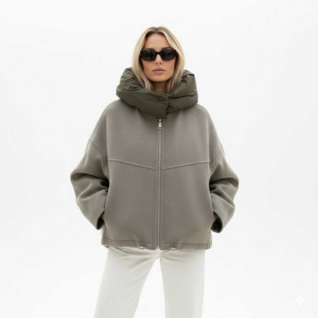 Edith | Vinterfrakke Cozy Hættetrøje Oversized Dame Frakke