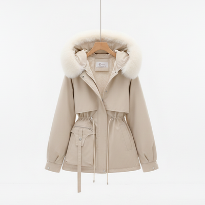 Mara™ | Dame Vinterfrakke med Faux Pelskrave Frakke