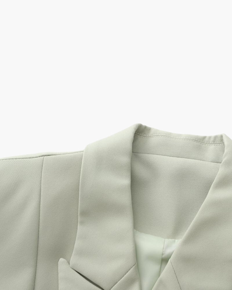 Scarlett | Dobbeltvendt Plus Size Skulder Blazer Dame i Grøn