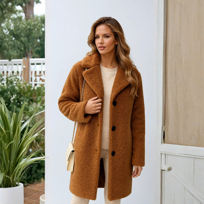 Mara - Frakke Lang med Knapper Varm Vinterfrakke Dame