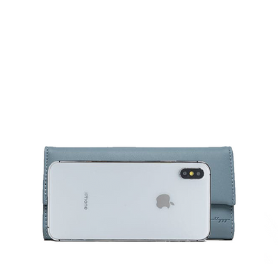 Elegant Trifold Læderpung med Bladdekoration