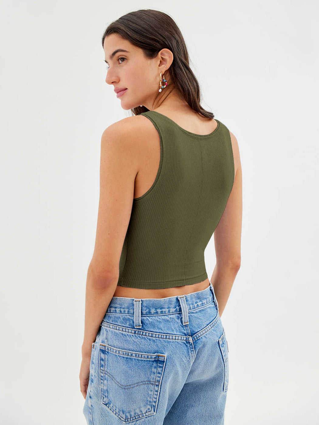 Ines | Top Fashionable Ribbed Crop Top Dame