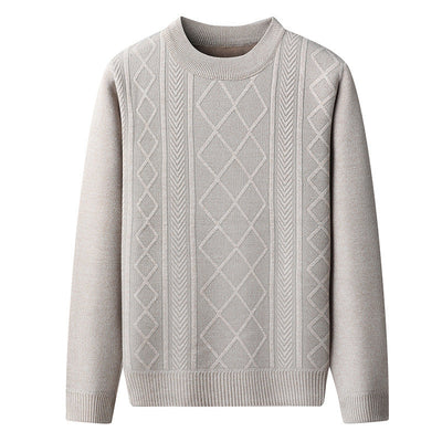 Premium | Herre kabelstrik sweater med rund hals
