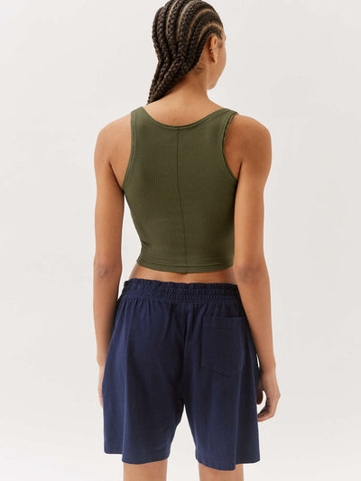 Ines | Top Fashionable Ribbed Crop Top Dame