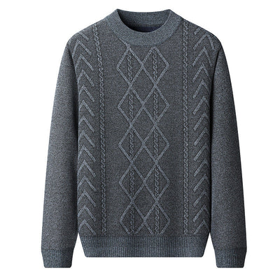 Premium | Herre kabelstrik sweater med rund hals