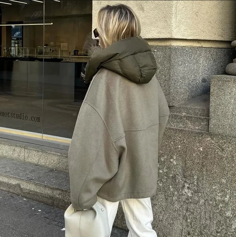 Edith | Vinterfrakke Cozy Hættetrøje Oversized Dame Frakke