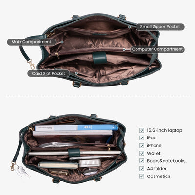 Elegant Borsa Tote i Lilla Læder – Laptop Taske