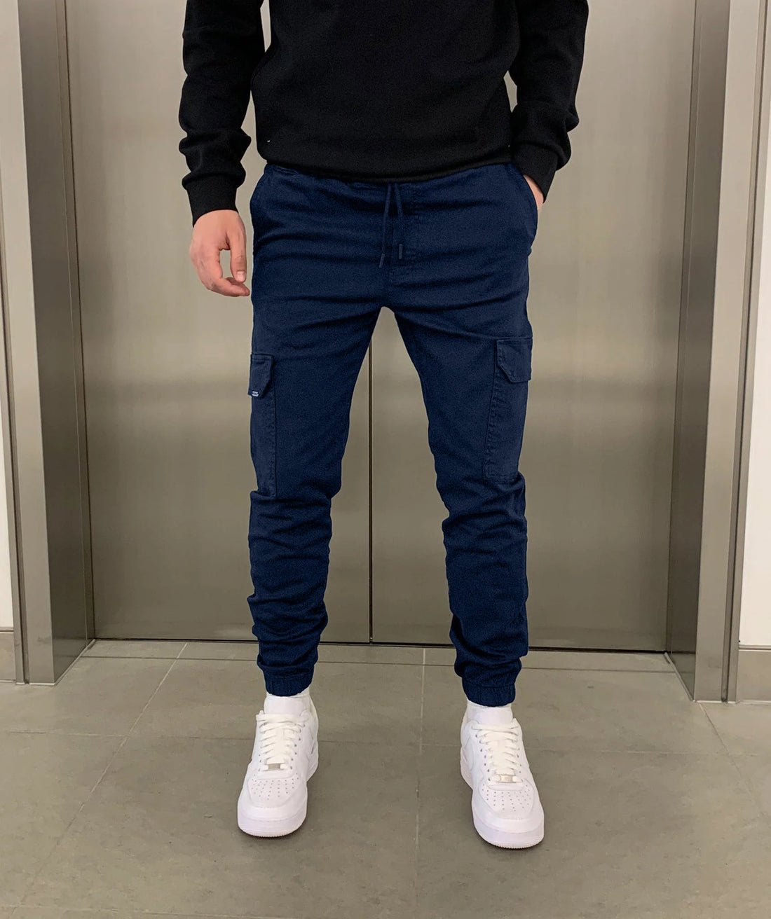 Laurent | Herre Denim Jeans Slim Fit Cargo Joggers Mænd Bukser
