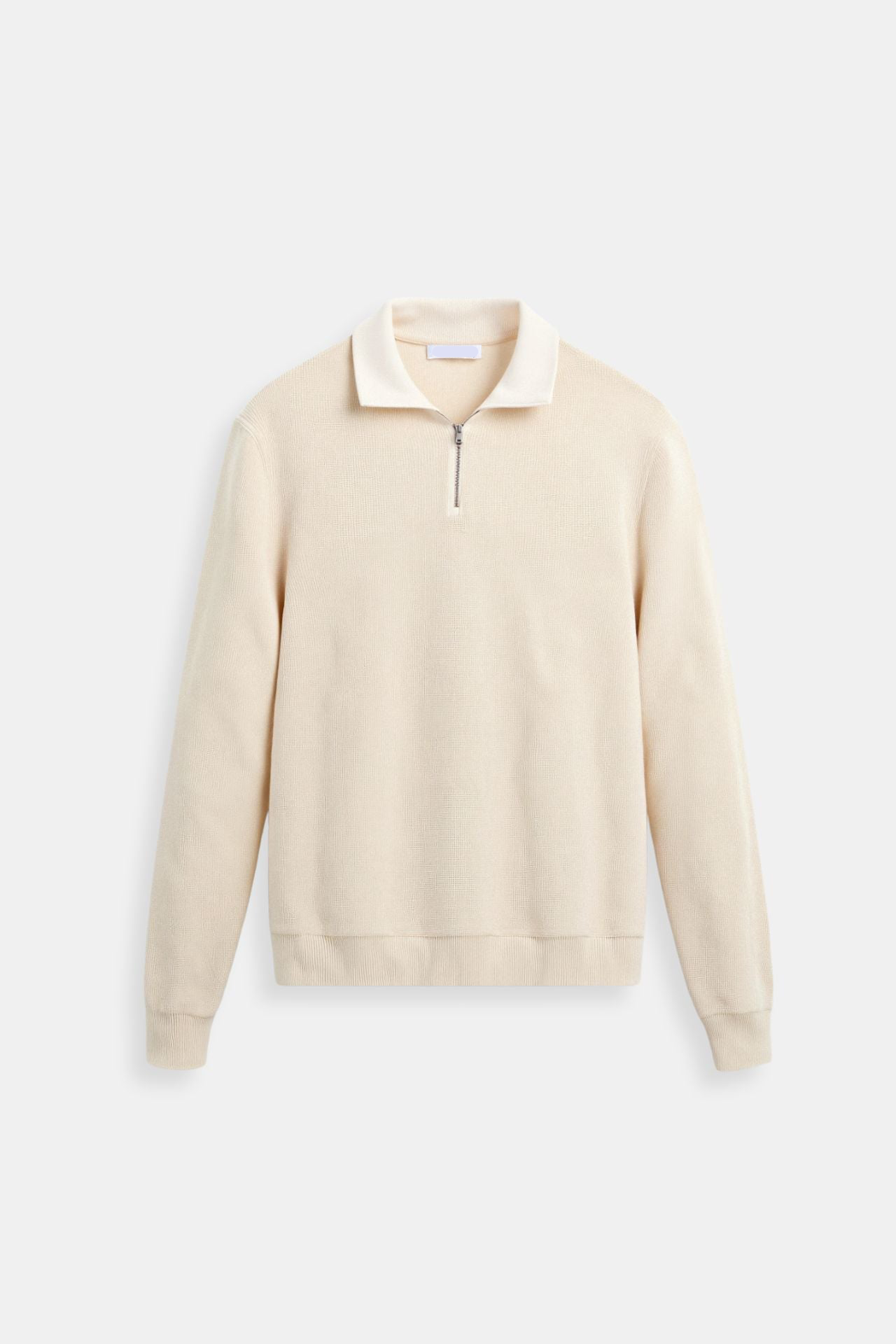 Topman | Klassisk herre striktrøje med lynlås – pullover i uld