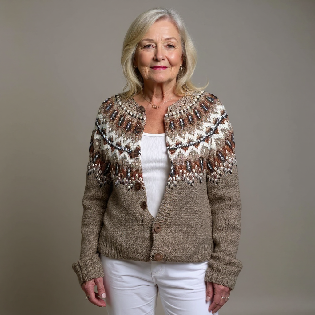 Karla - Klassisk Islandske Uld Vintage Cardigan