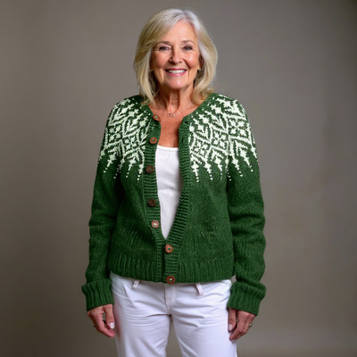 Karla - Klassisk Islandske Uld Vintage Cardigan